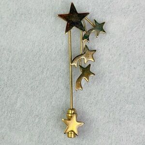 Vintage Shooting Star Stick Pin Gold Tone Classic Whitchy Whimsical Fairy